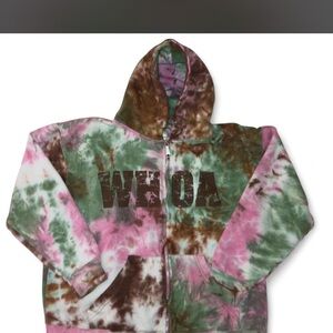 Exist Tie-Dye Top in Green, Pink, Brown